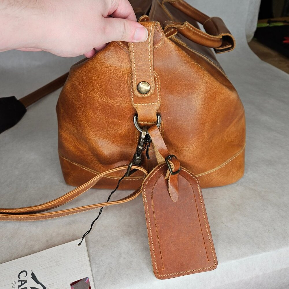 Vintage Canyon Outback Boulder Duffel Leather Bag CS317D - Picture 6 of 14